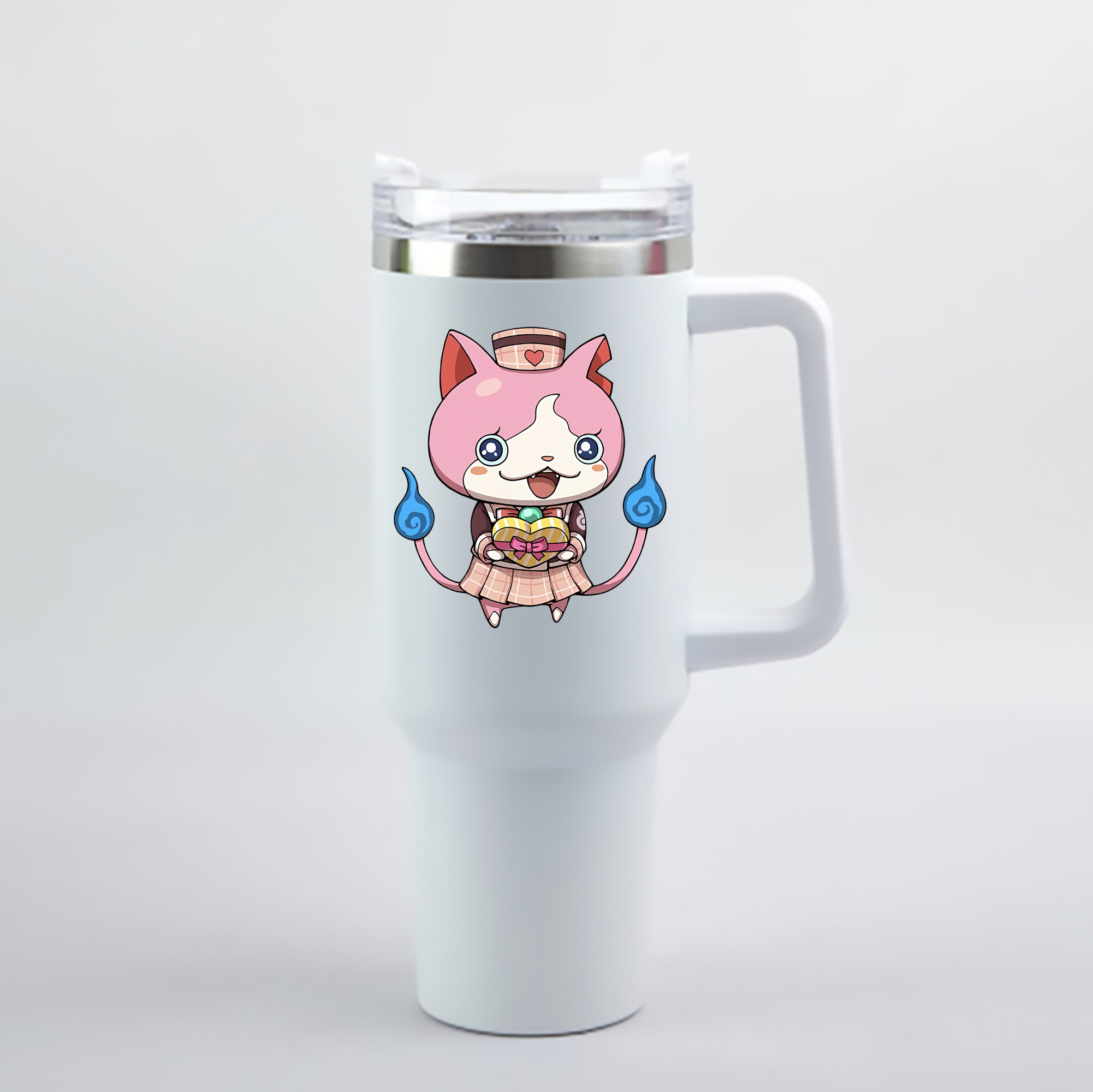 （画像用） 妖怪ウォッチ Yo-kai Watch 1200mL車用タンブラー - クリスタルステッカー（プラスチックストロー付き）