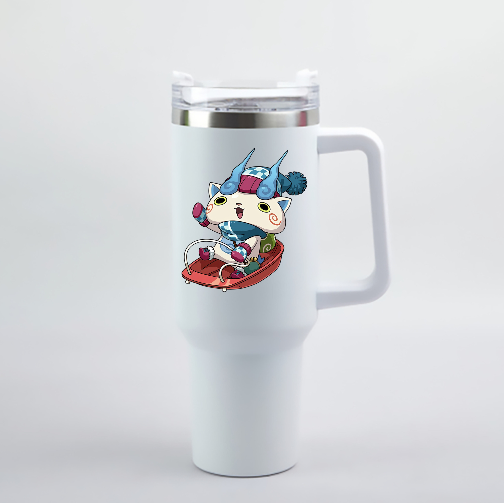 （画像用） 妖怪ウォッチ Yo-kai Watch 1200mL車用タンブラー - クリスタルステッカー（プラスチックストロー付き）