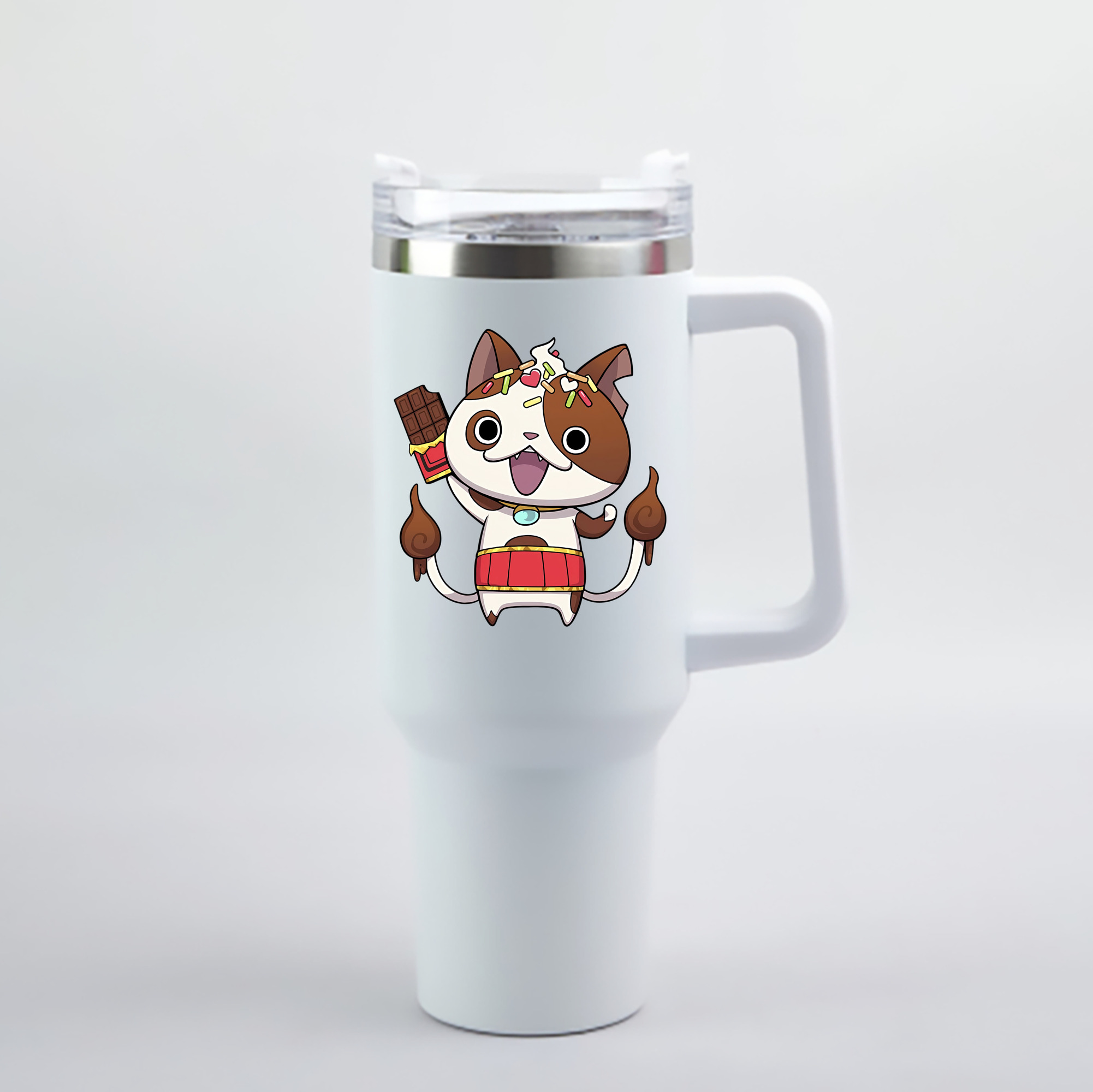 （画像用） 妖怪ウォッチ Yo-kai Watch 1200mL車用タンブラー - クリスタルステッカー（プラスチックストロー付き）