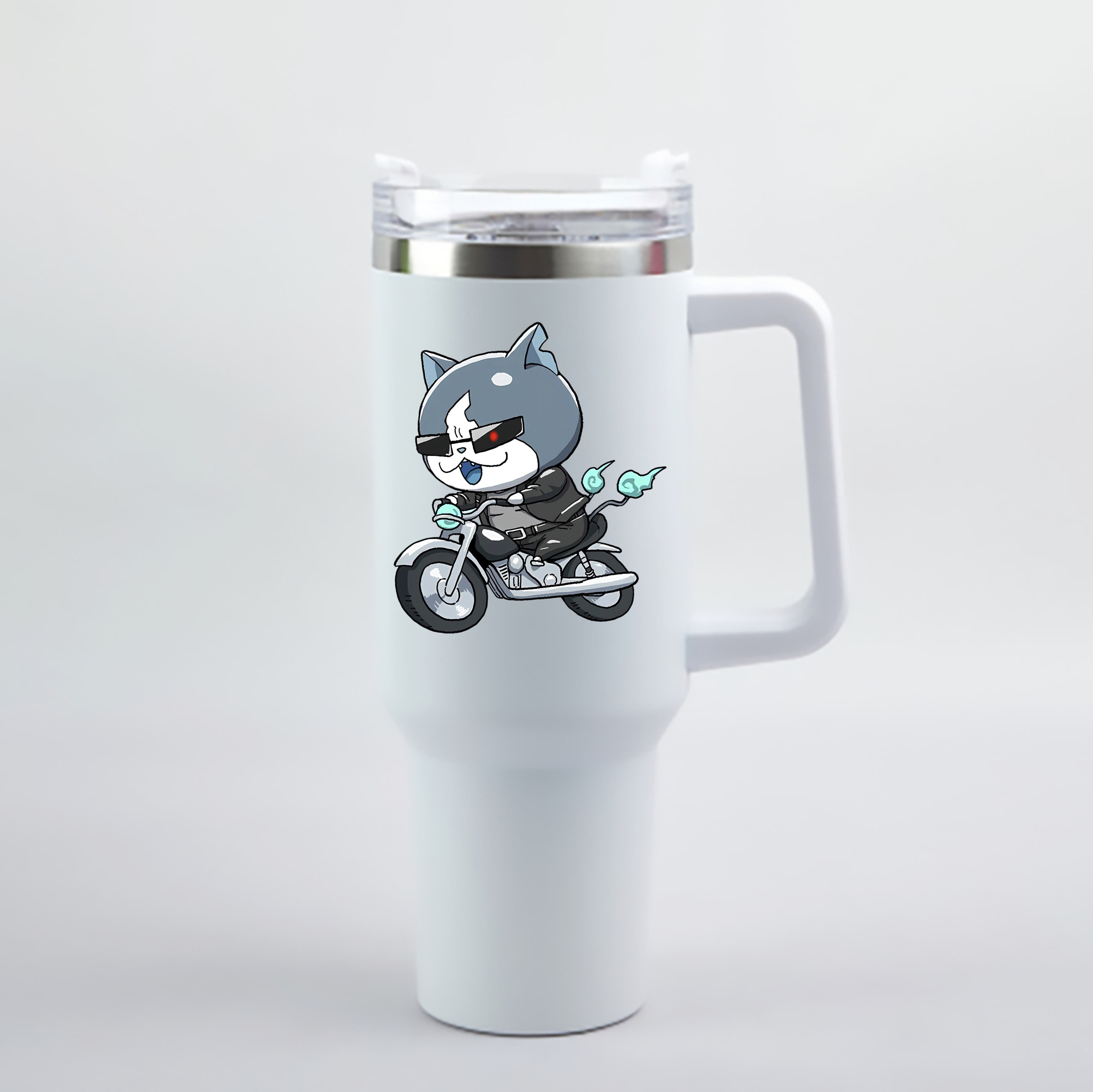 （画像用） 妖怪ウォッチ Yo-kai Watch 1200mL車用タンブラー - クリスタルステッカー（プラスチックストロー付き）