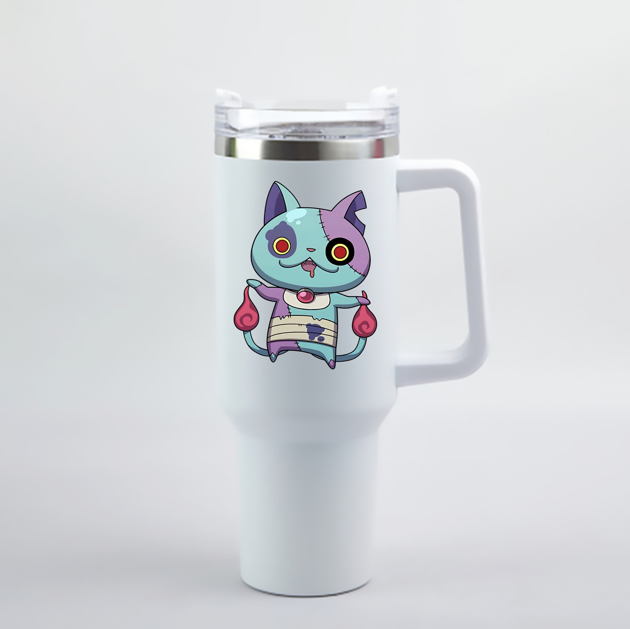 （画像用） 妖怪ウォッチ Yo-kai Watch 1200mL車用タンブラー - クリスタルステッカー（プラスチックストロー付き）