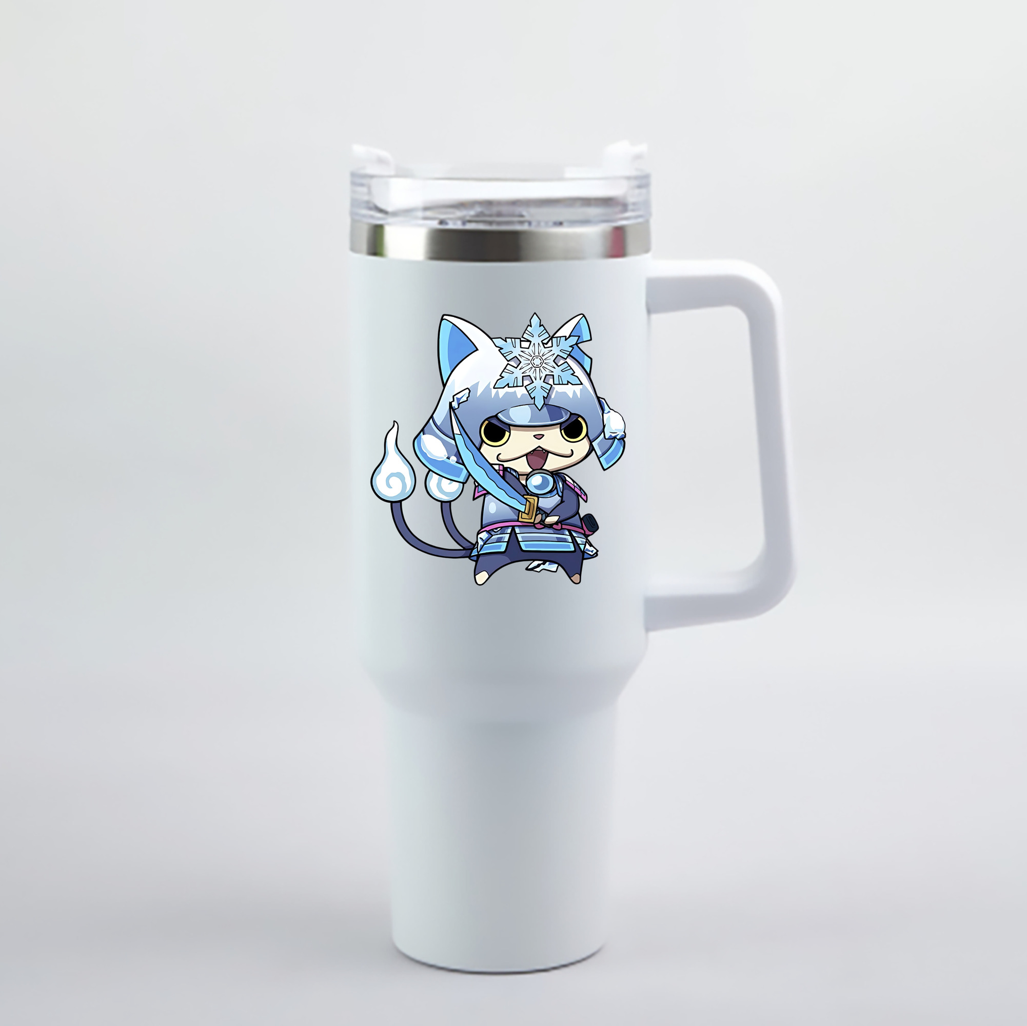 （画像用） 妖怪ウォッチ Yo-kai Watch 1200mL車用タンブラー - クリスタルステッカー（プラスチックストロー付き）