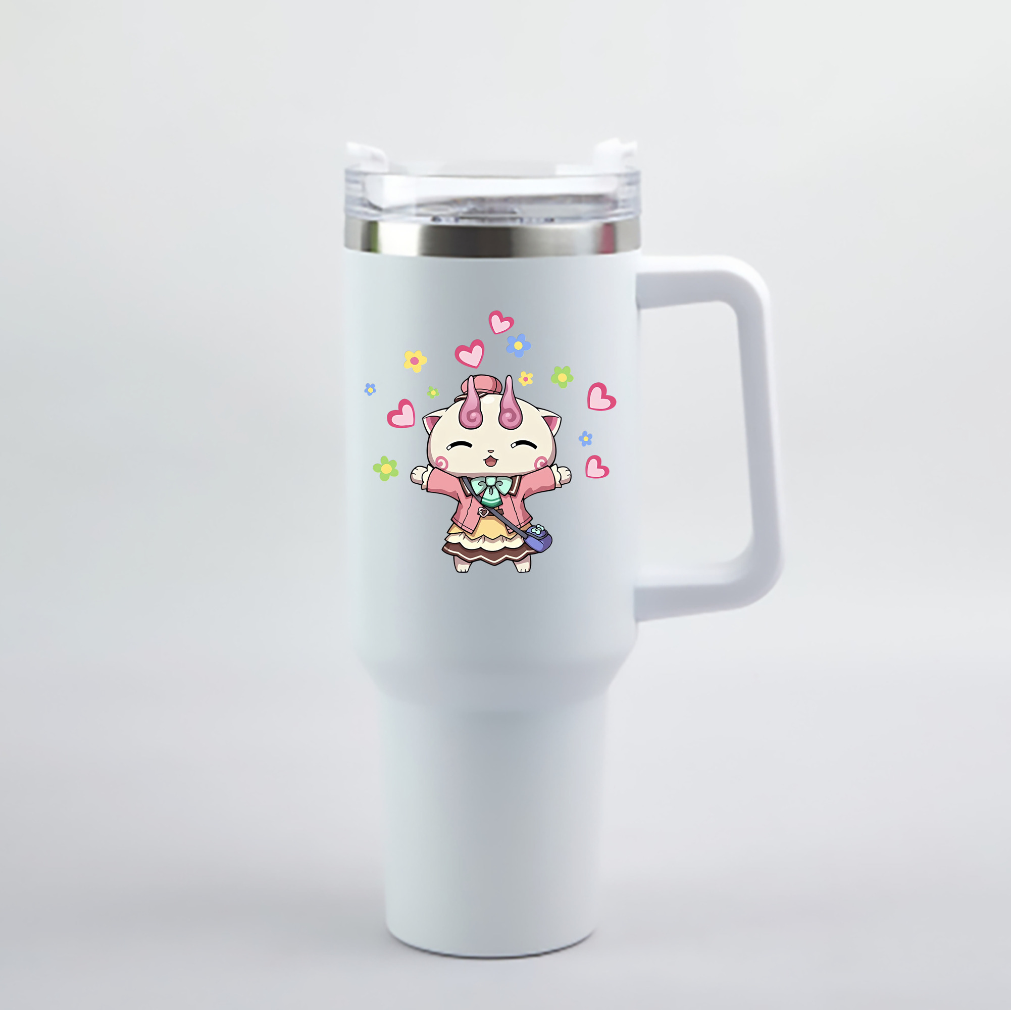 （画像用） 妖怪ウォッチ Yo-kai Watch 1200mL車用タンブラー - クリスタルステッカー（プラスチックストロー付き）
