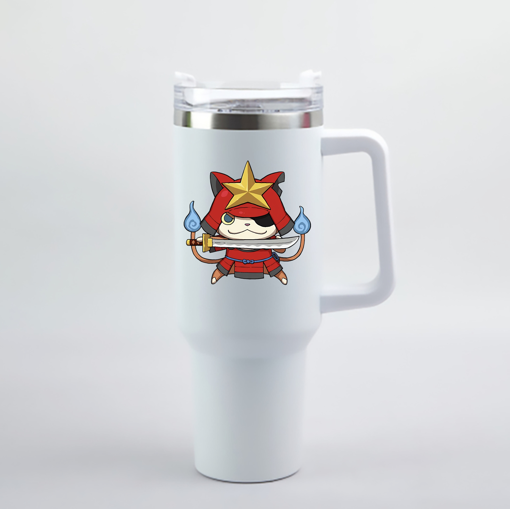 （画像用） 妖怪ウォッチ Yo-kai Watch 1200mL車用タンブラー - クリスタルステッカー（プラスチックストロー付き）