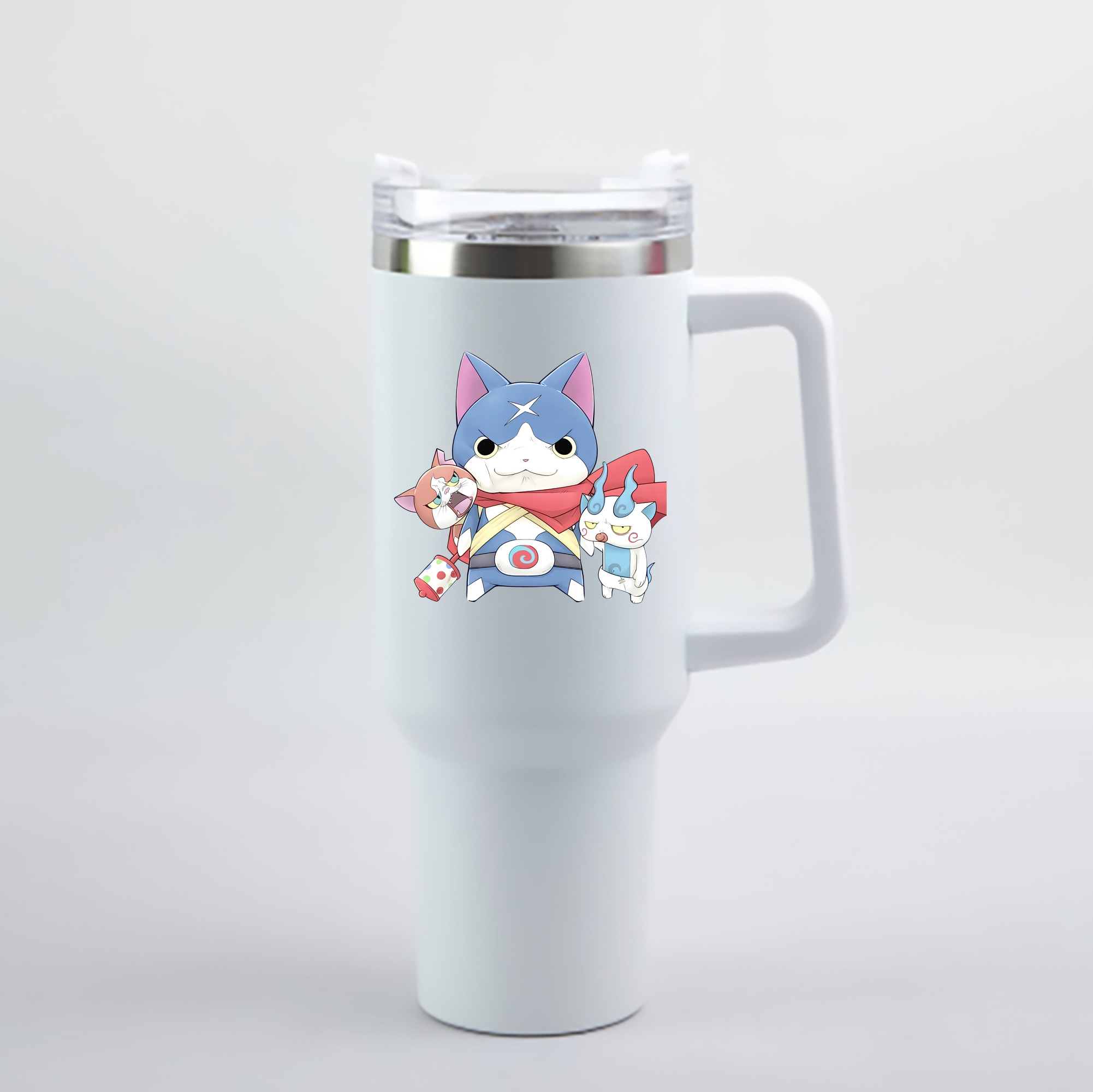 （画像用） 妖怪ウォッチ Yo-kai Watch 1200mL車用タンブラー - クリスタルステッカー（プラスチックストロー付き）
