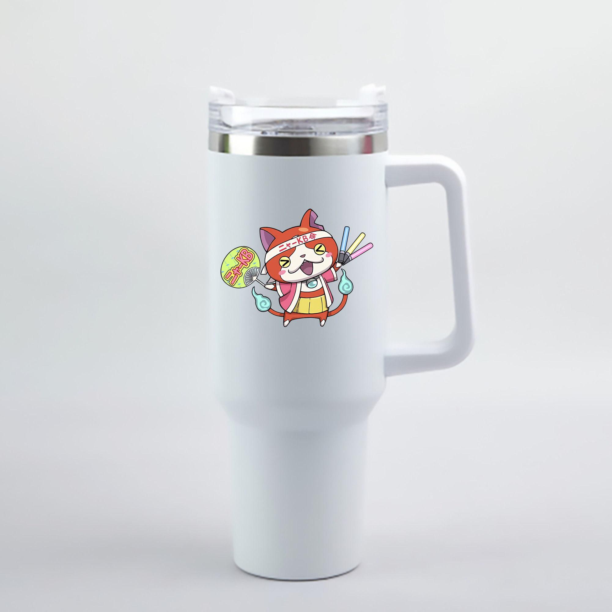（画像用） 妖怪ウォッチ Yo-kai Watch 1200mL車用タンブラー - クリスタルステッカー（プラスチックストロー付き）