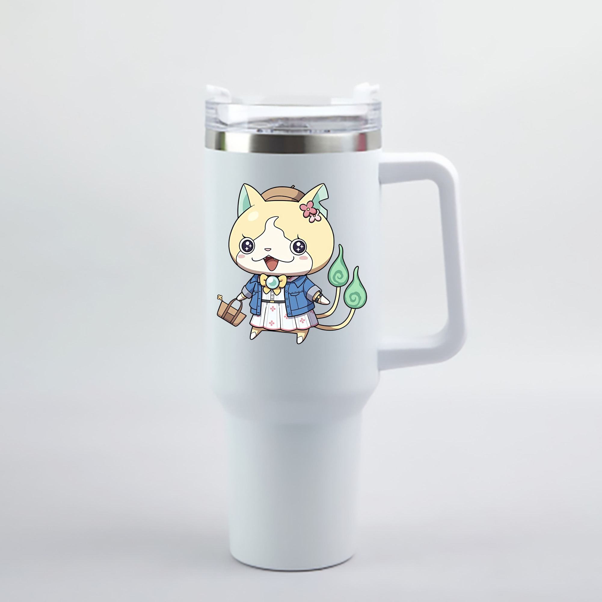 （画像用） 妖怪ウォッチ Yo-kai Watch 1200mL車用タンブラー - クリスタルステッカー（プラスチックストロー付き）