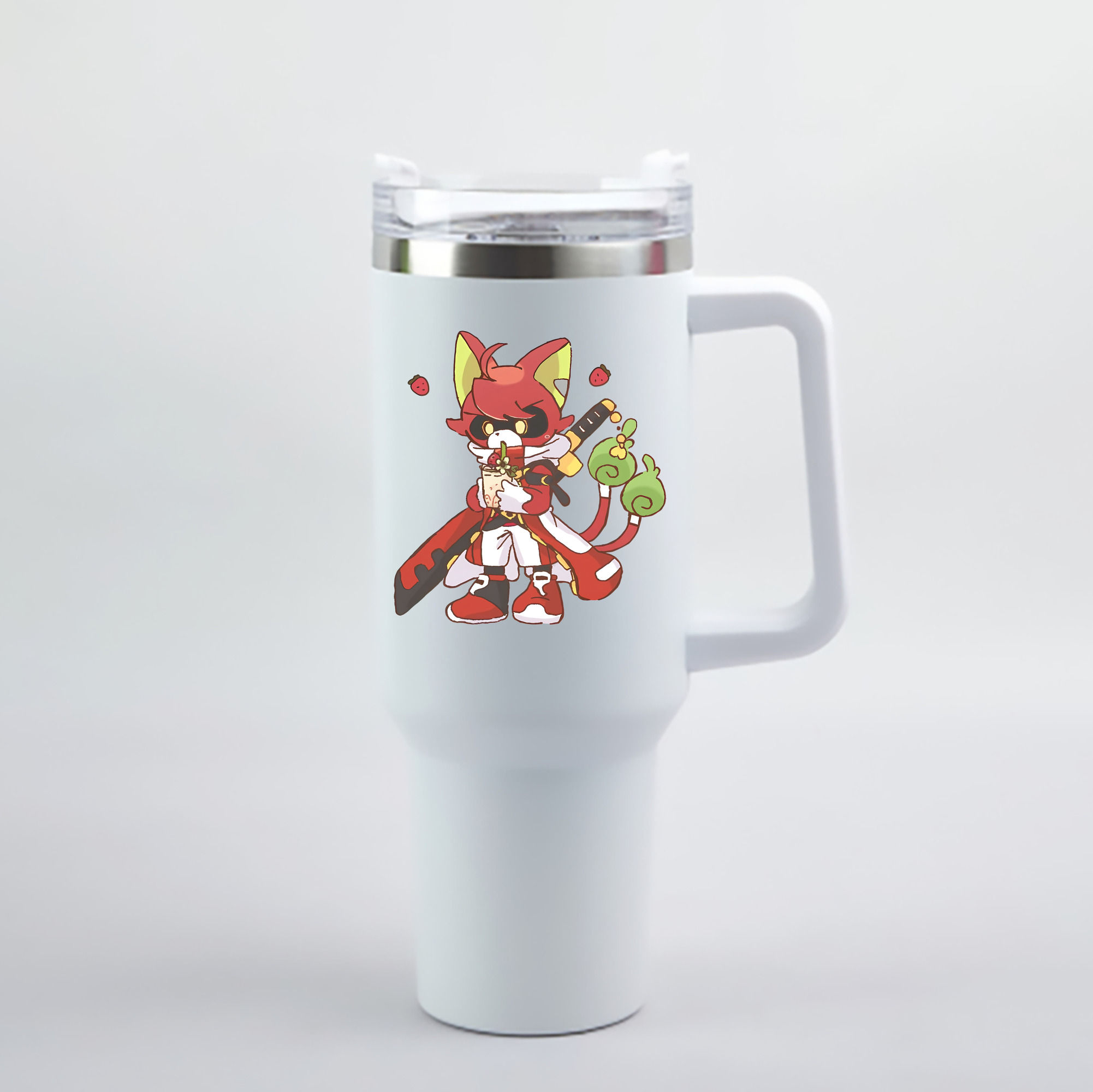 （画像用） 妖怪ウォッチ Yo-kai Watch 1200mL車用タンブラー - クリスタルステッカー（プラスチックストロー付き）
