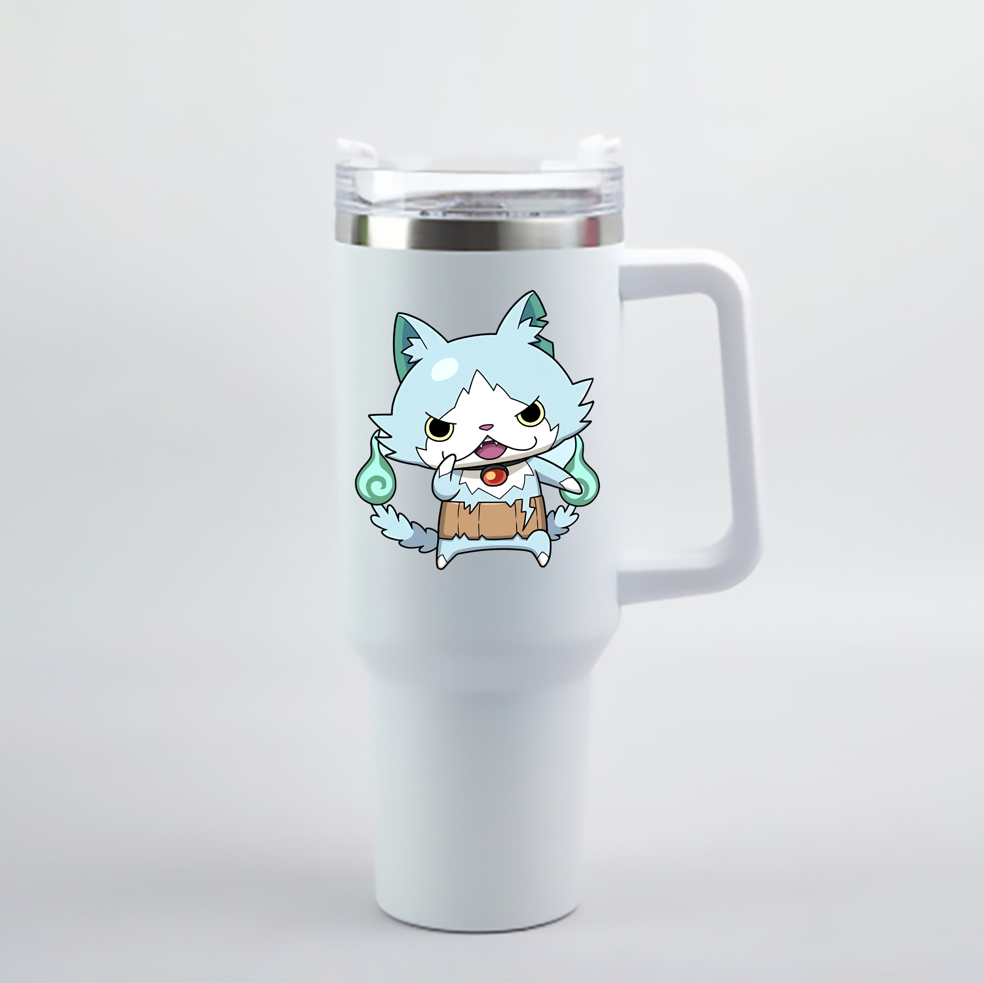 （画像用） 妖怪ウォッチ Yo-kai Watch 1200mL車用タンブラー - クリスタルステッカー（プラスチックストロー付き）