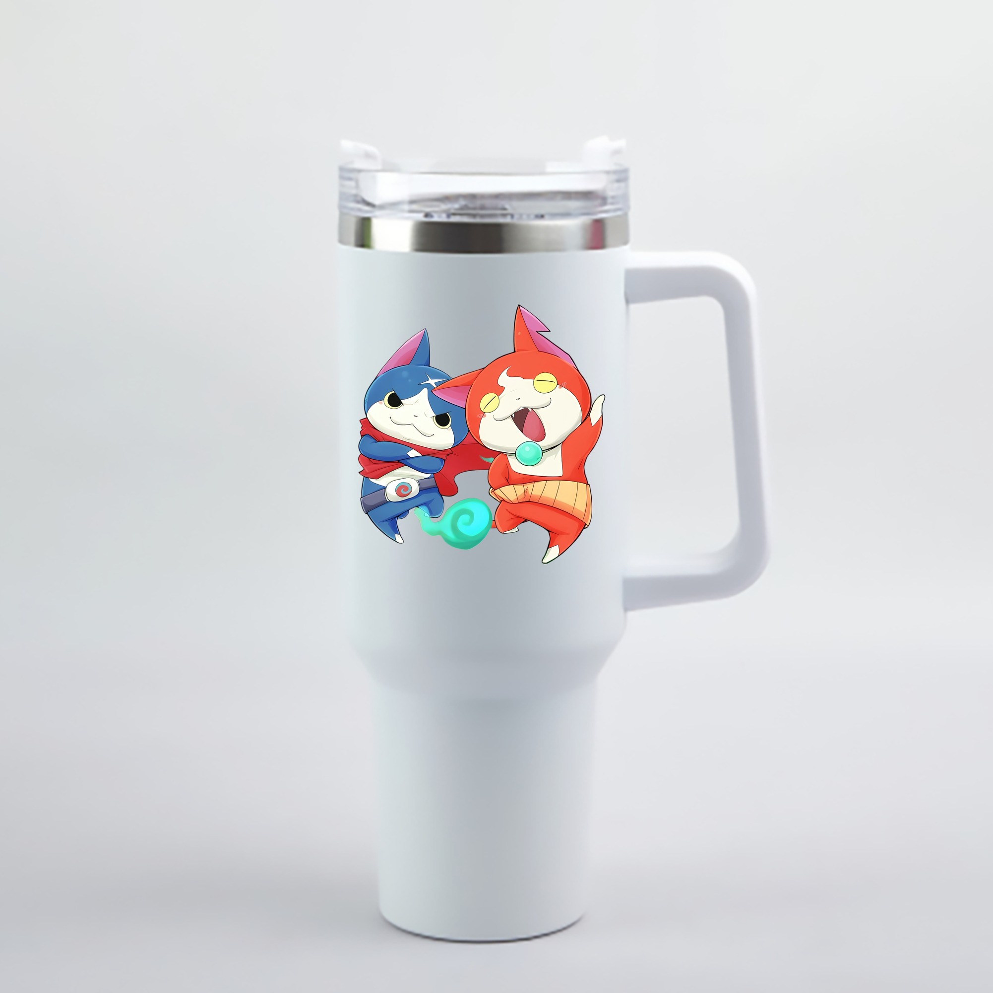 （画像用） 妖怪ウォッチ Yo-kai Watch 1200mL車用タンブラー - クリスタルステッカー（プラスチックストロー付き）