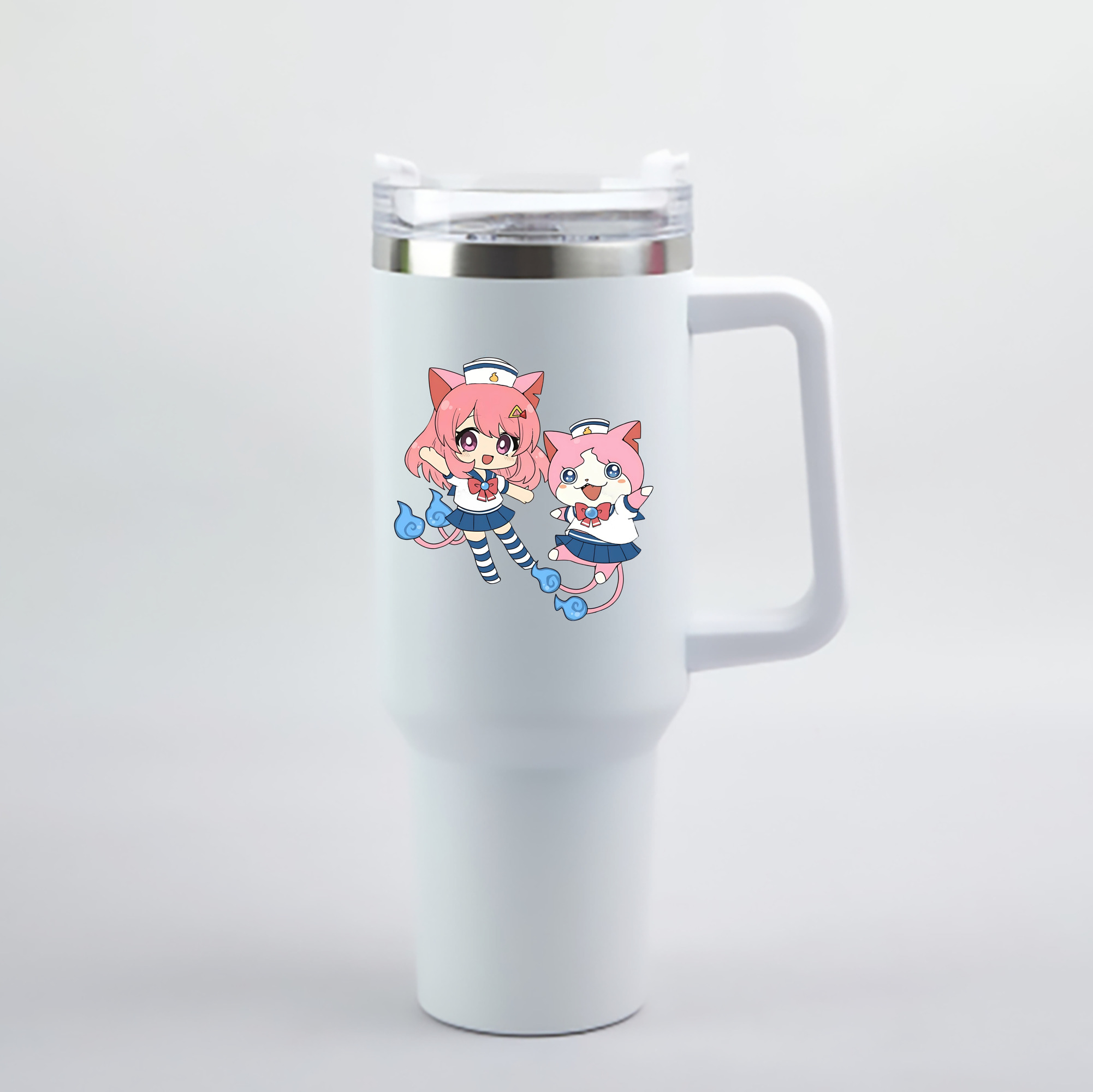（画像用） 妖怪ウォッチ Yo-kai Watch 1200mL車用タンブラー - クリスタルステッカー（プラスチックストロー付き）
