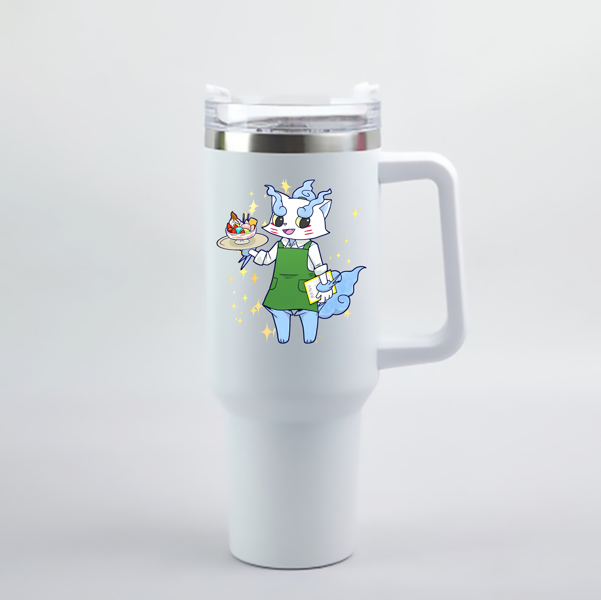 （画像用） 妖怪ウォッチ Yo-kai Watch 1200mL車用タンブラー - クリスタルステッカー（プラスチックストロー付き）