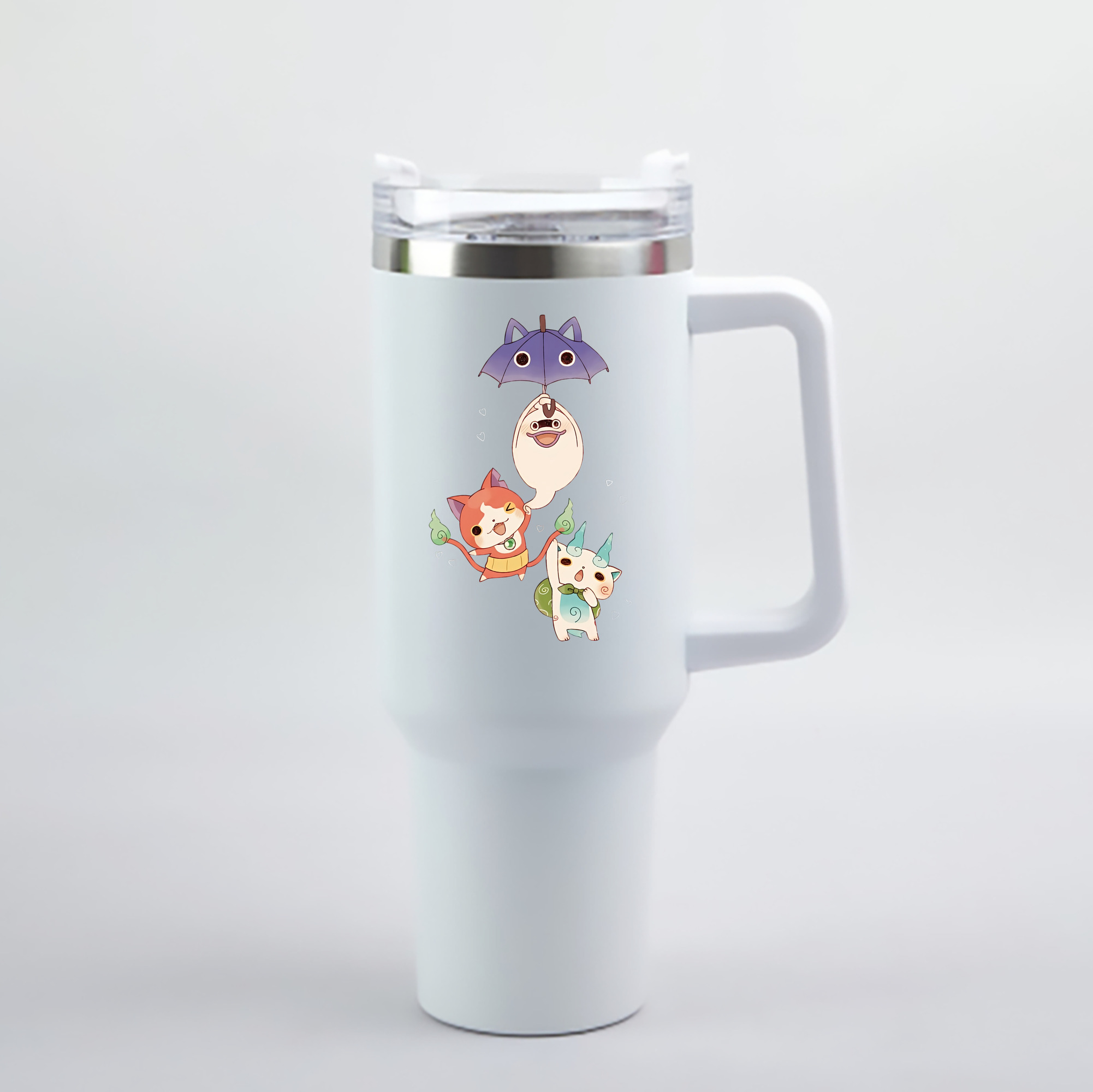 （画像用） 妖怪ウォッチ Yo-kai Watch 1200mL車用タンブラー - クリスタルステッカー（プラスチックストロー付き）