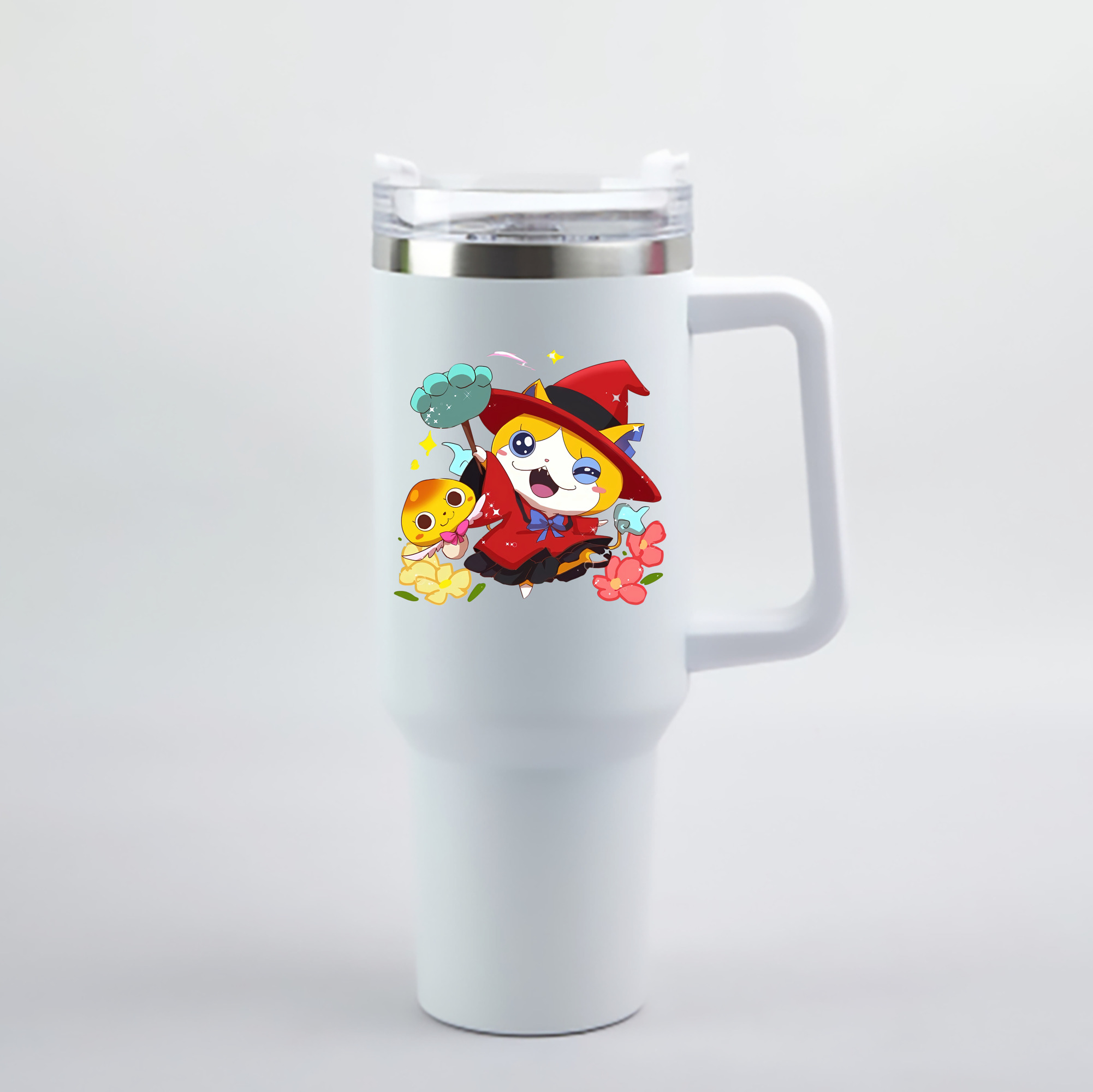 （画像用） 妖怪ウォッチ Yo-kai Watch 1200mL車用タンブラー - クリスタルステッカー（プラスチックストロー付き）