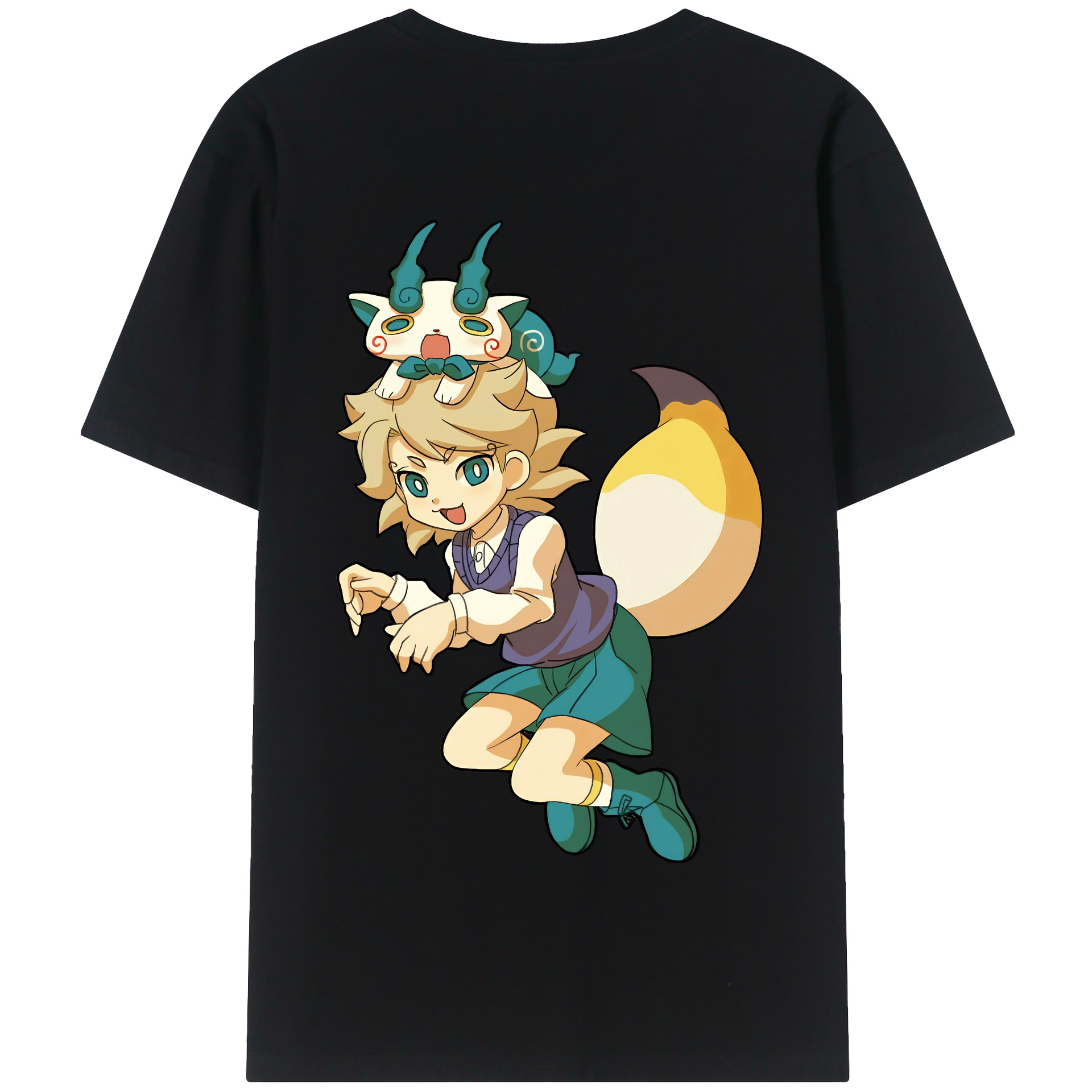 （画像用） 妖怪ウォッチ Yo-kai Watch 綿100％半袖Tシャツ（背面プリント）