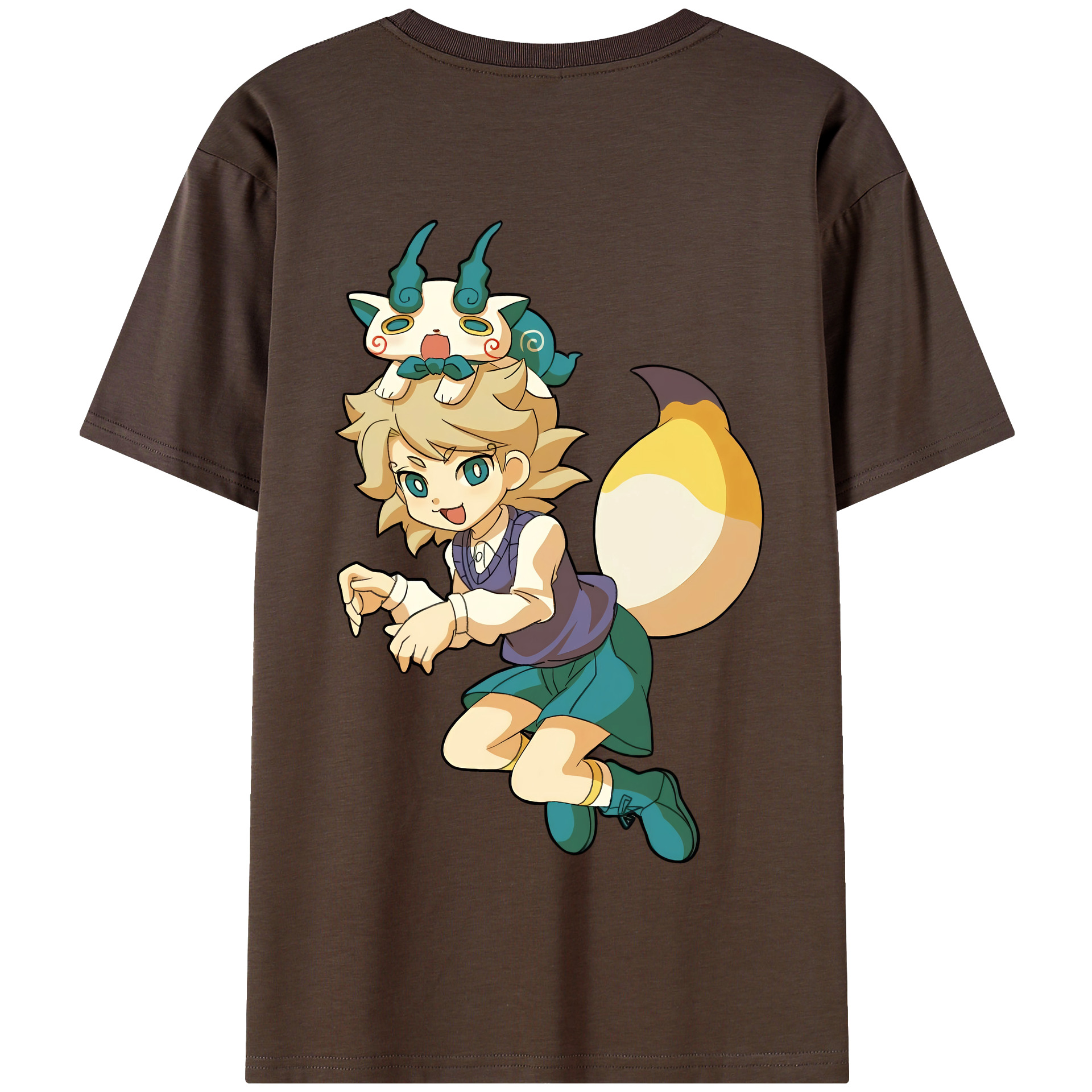 （画像用） 妖怪ウォッチ Yo-kai Watch 綿100％半袖Tシャツ（背面プリント）