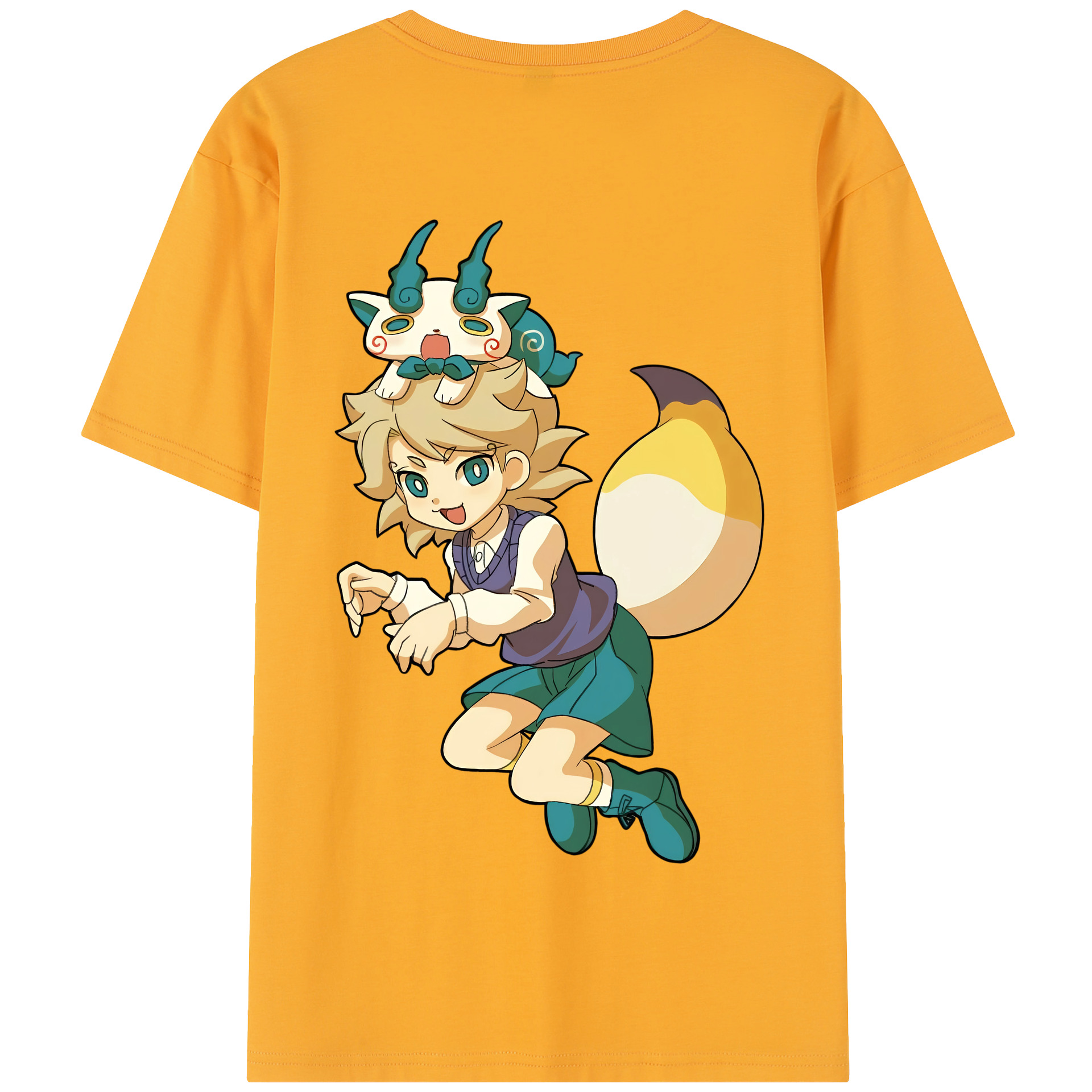 （画像用） 妖怪ウォッチ Yo-kai Watch 綿100％半袖Tシャツ（背面プリント）