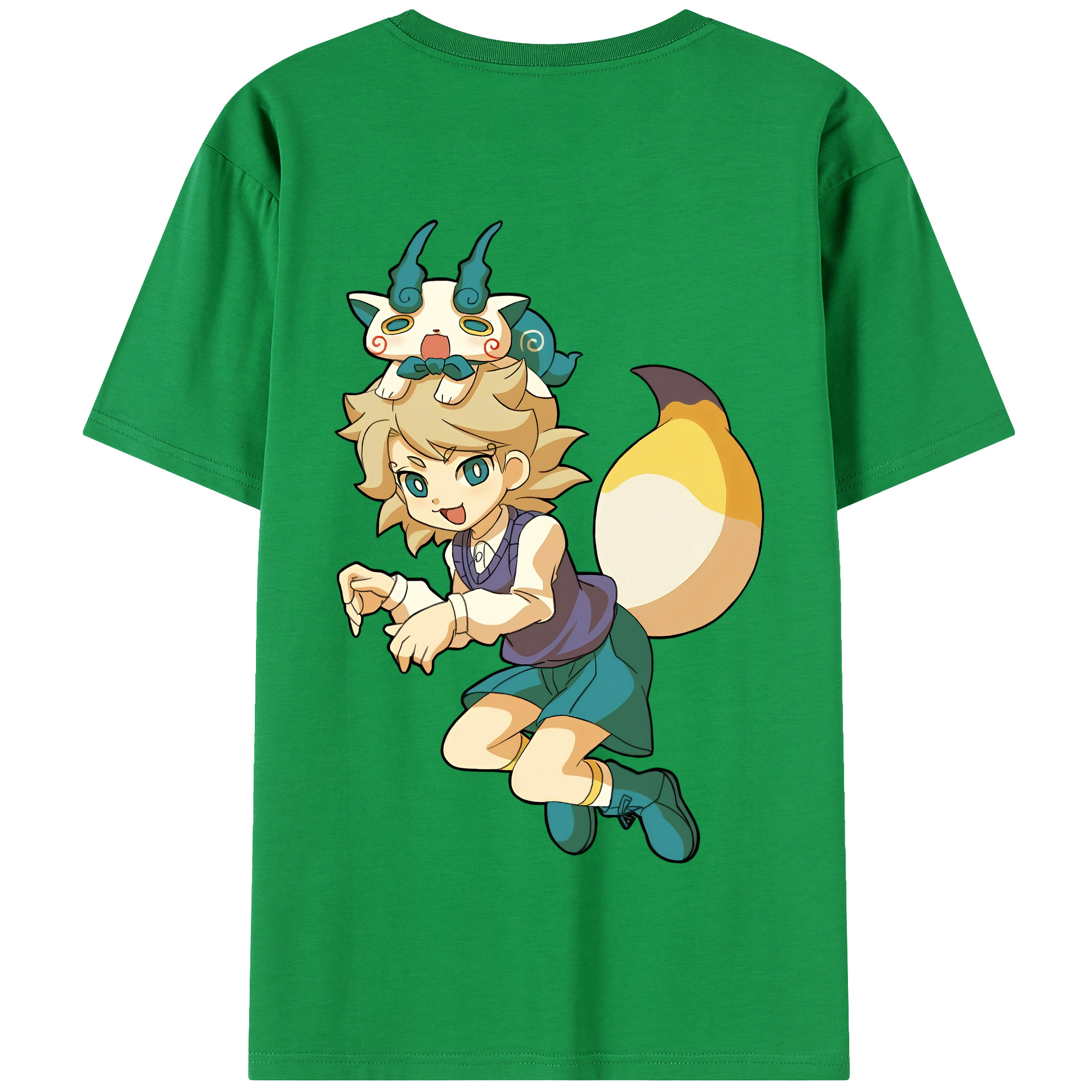 （画像用） 妖怪ウォッチ Yo-kai Watch 綿100％半袖Tシャツ（背面プリント）