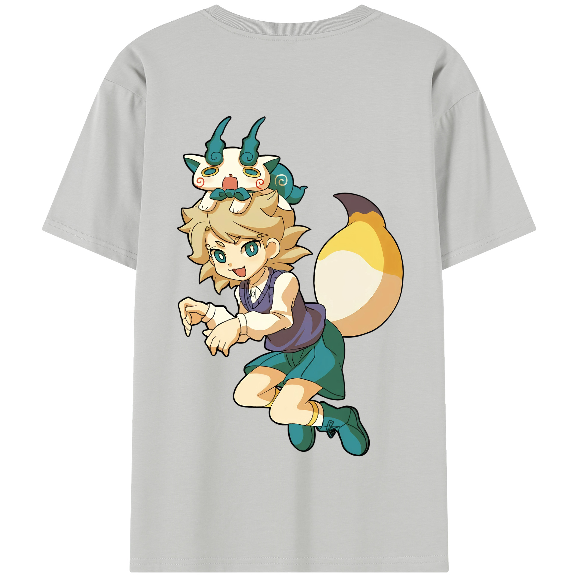 （画像用） 妖怪ウォッチ Yo-kai Watch 綿100％半袖Tシャツ（背面プリント）
