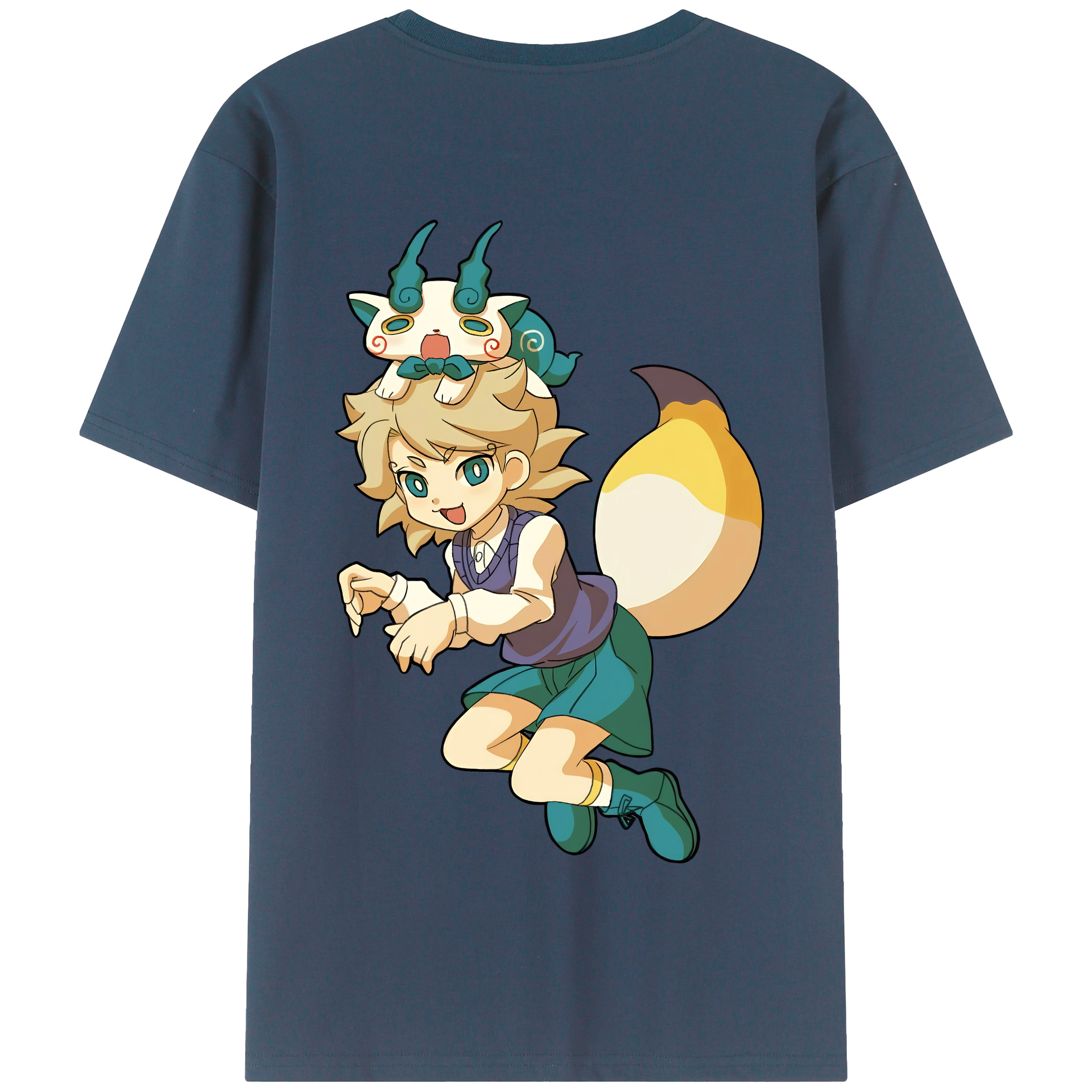 （画像用） 妖怪ウォッチ Yo-kai Watch 綿100％半袖Tシャツ（背面プリント）
