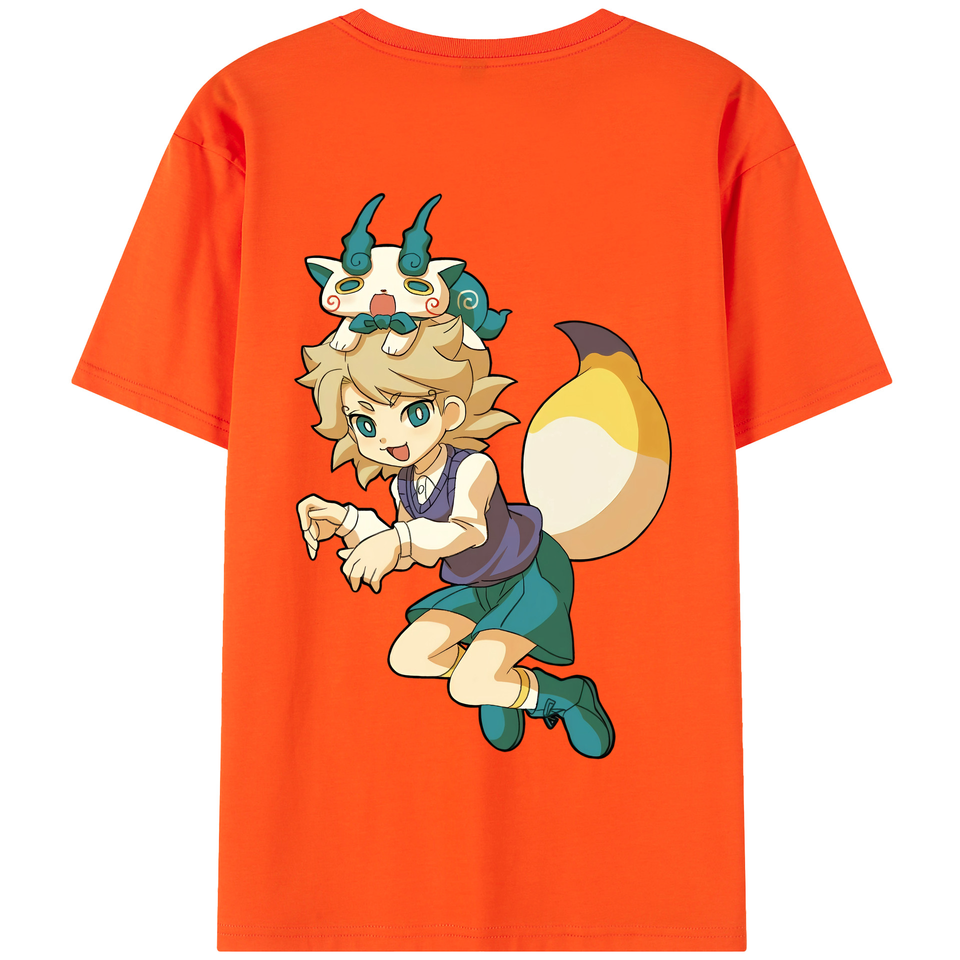 （画像用） 妖怪ウォッチ Yo-kai Watch 綿100％半袖Tシャツ（背面プリント）