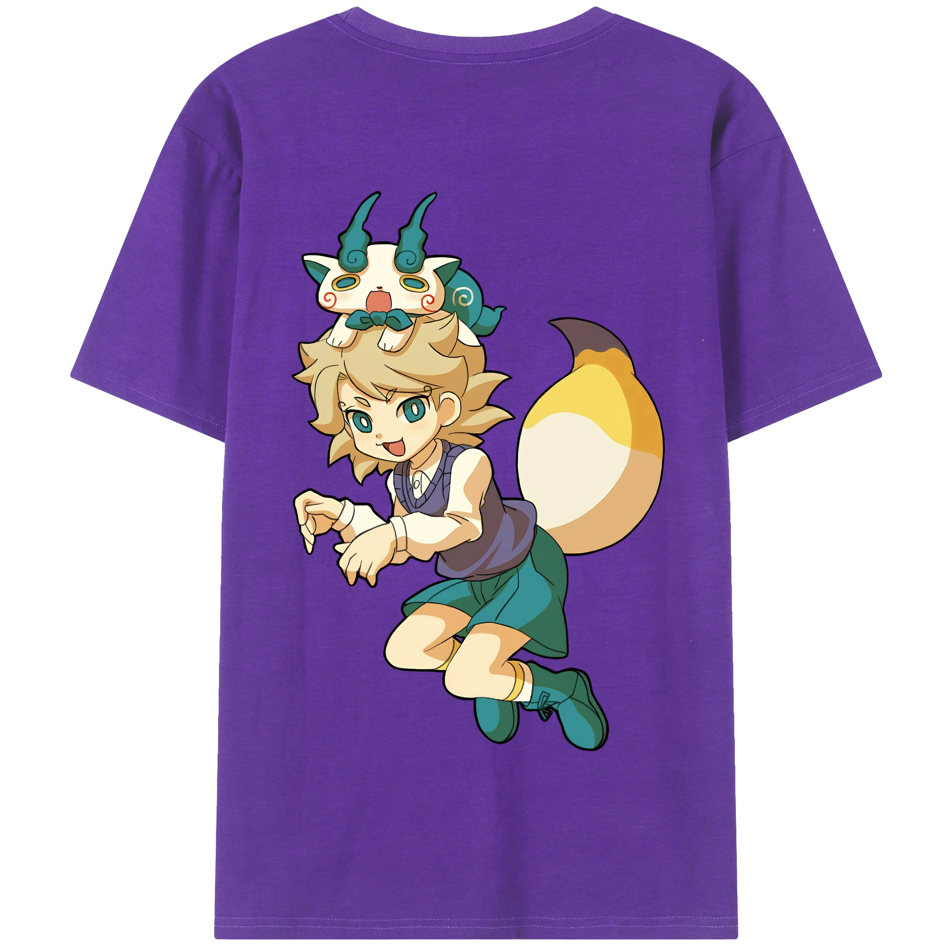 （画像用） 妖怪ウォッチ Yo-kai Watch 綿100％半袖Tシャツ（背面プリント）