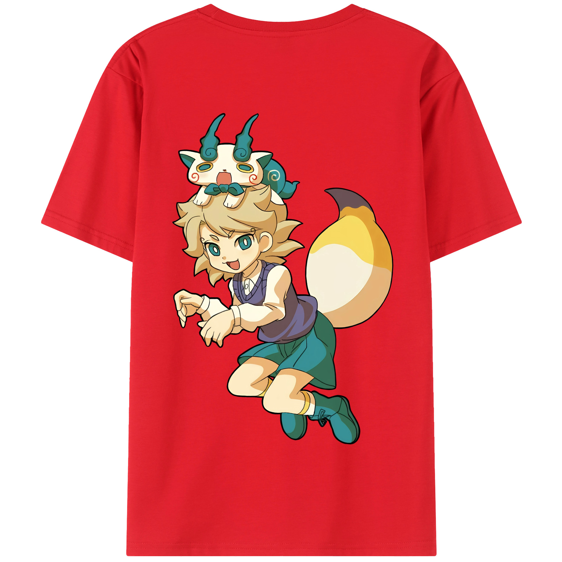 （画像用） 妖怪ウォッチ Yo-kai Watch 綿100％半袖Tシャツ（背面プリント）