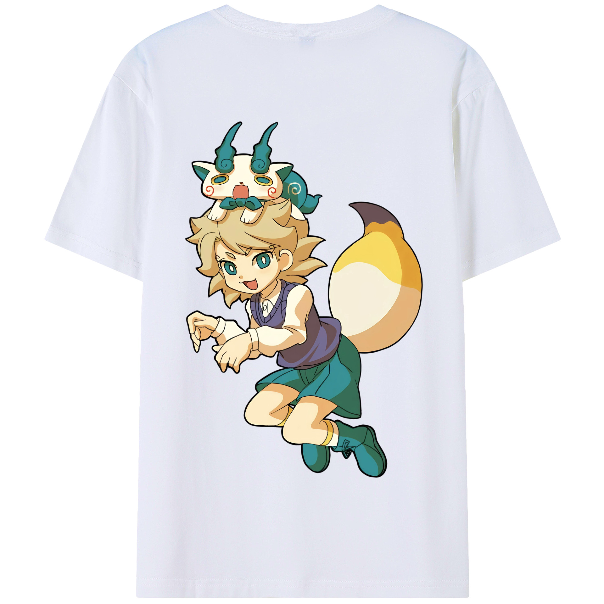 （画像用） 妖怪ウォッチ Yo-kai Watch 綿100％半袖Tシャツ（背面プリント）
