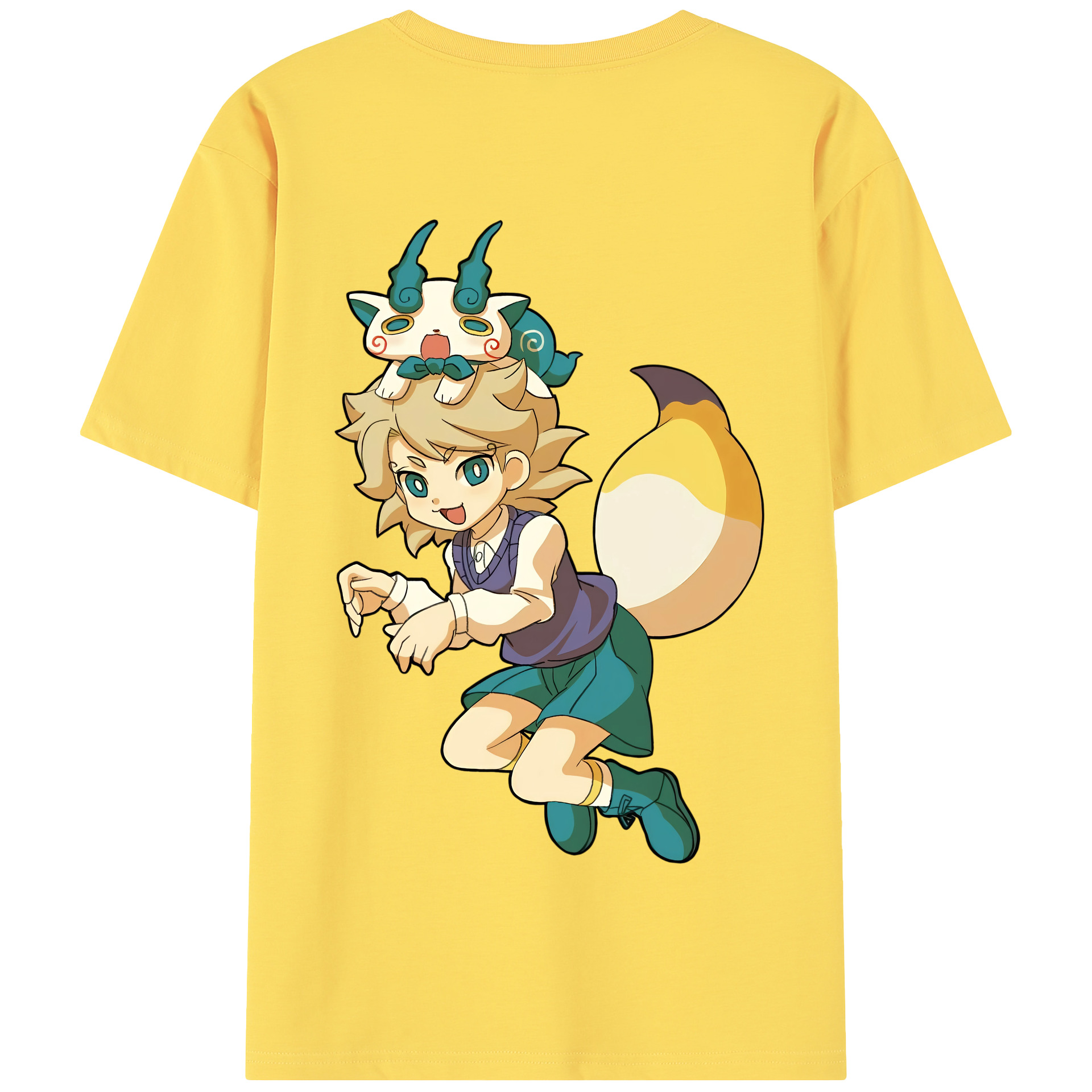 （画像用） 妖怪ウォッチ Yo-kai Watch 綿100％半袖Tシャツ（背面プリント）